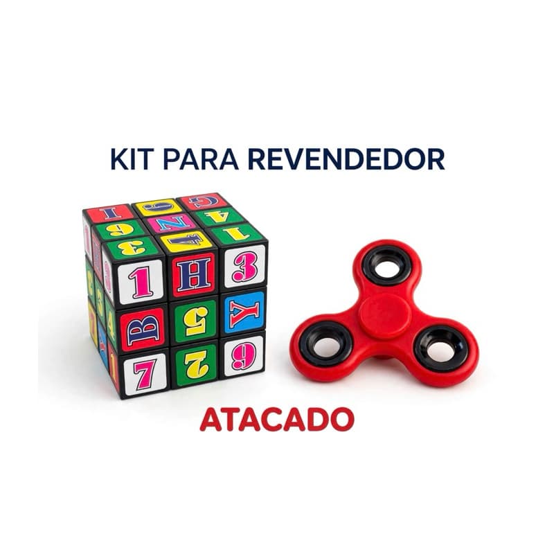 Kit Revendedor Brinquedos Infantil Spinner + Cubo Mágico Atacado 10 20 30 Unidades