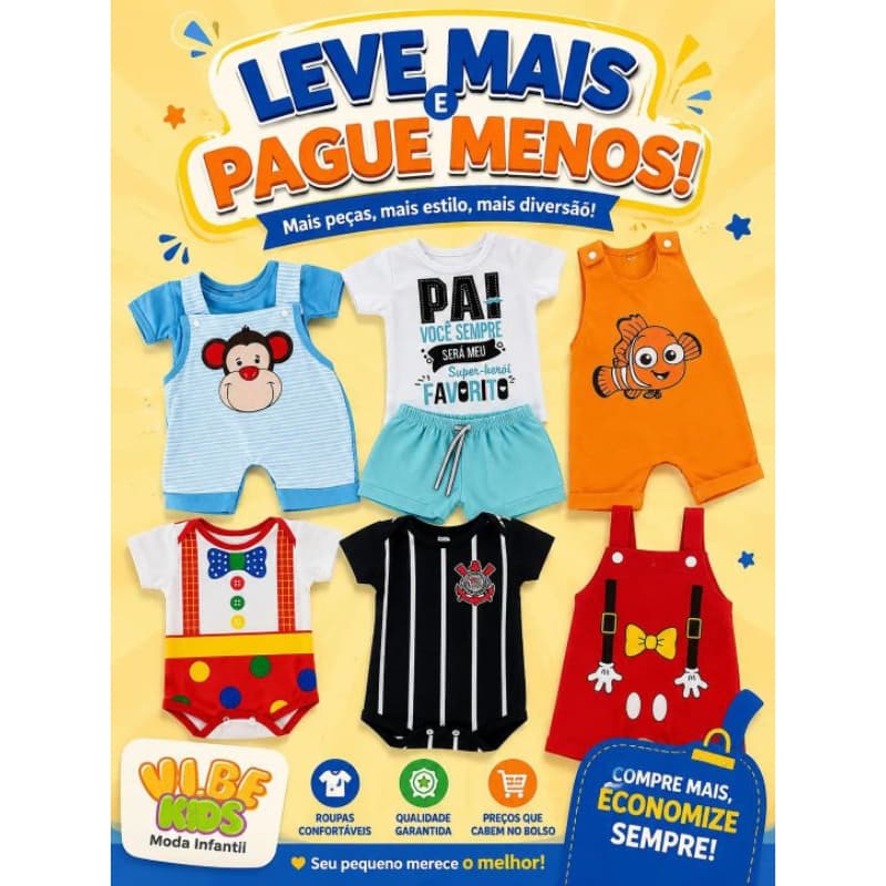 Macacão, Conjunto, Bory ou Jardineira Baby Menino ou Menina até 9 meses