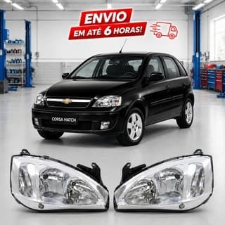 Par Farol Corsa Hatch Sedan Montana 2003 2004 2005 2006 2007 2008 2009 2010 2011 2012 Cromado