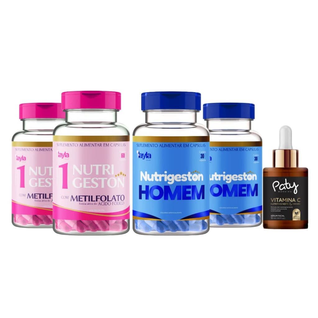 Nutrigeston Kit Casal Plus Vitaminas para Fertilidade de Mulheres e Homens