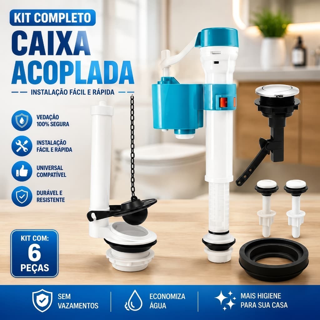 Complete Kit Universal Mechanism Repair Flush Tank Top Activation Bathroom