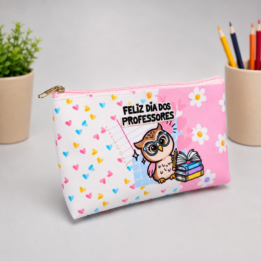 Presente  Dia dos Professores com Nome | Necessaire Personalizada Nome ou Logo  | Lembrancinha para Professora