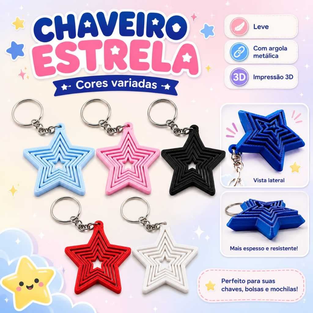 Chaveiro Personalizado 3D em PLA Biodegradável - Eco-Friendly e Personalizável
