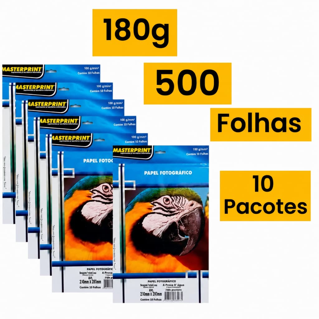 Papel Fotográfico A4 Glossy Brilho 180g 500 Folhas Masterprint SUPER PROMOÇÃO!!!!