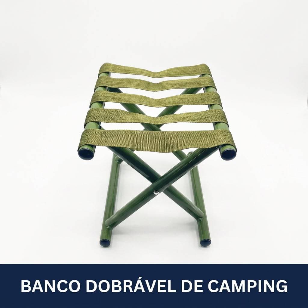 Banco Dobrável Camping Portátil Reforçado para Pesca Praia Trilhas Verde