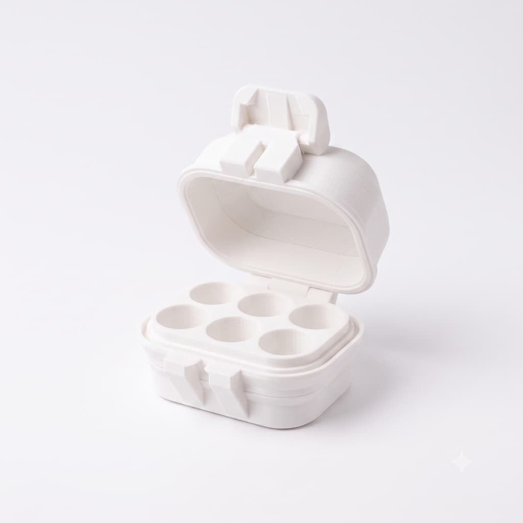Caixa Porta Ampola 3ml Case Organizadora p/ Tirzec 6 Porta Frascos + Tampas Ampolas Para Vacinas e Injeções