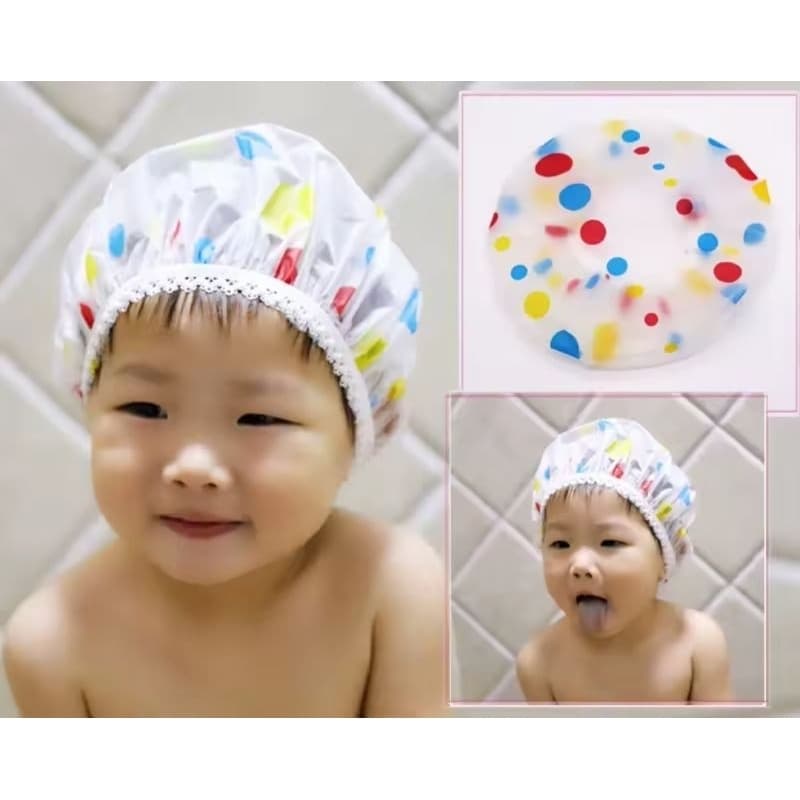 Kit Com 1 ou 2 Toucas De Banho Infantil Impermeável Varias Estampas Reutilizável  Coloridas 1 ou 2 Pçs a escolhe