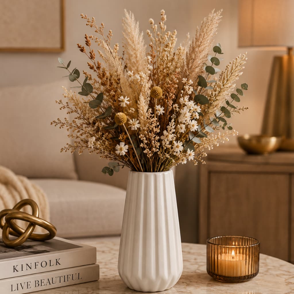 Vaso Cerâmica Grande Decoração Enfeite Casamento Chiq Mesa  Decorativo Mesa Rack Sala Arranjo Flores