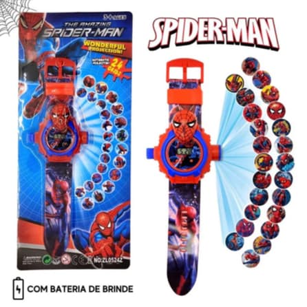Relogio Infantil Homem Aranha Spider Man Com Projetor Menino Crianca Personagem Filme Marvel