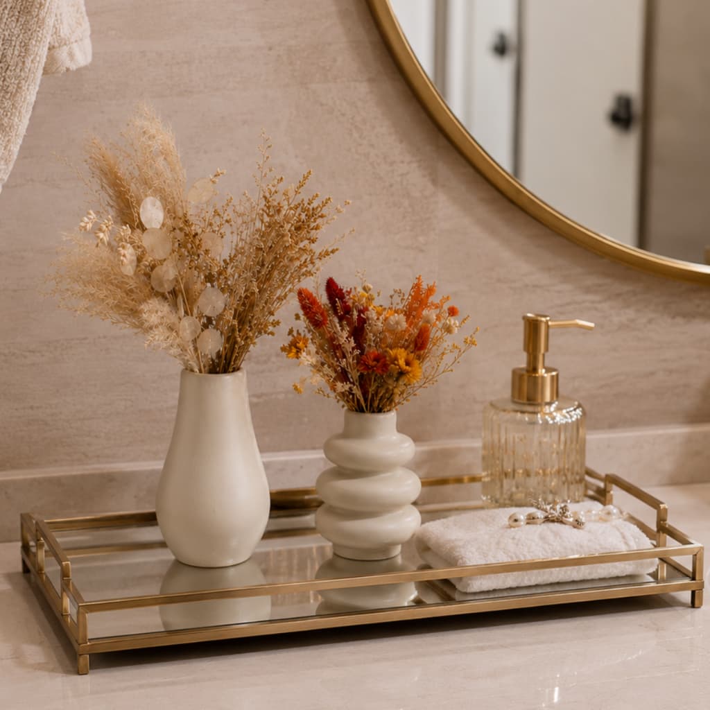Kit 2 Vasos Solitários Pequeno Cerâmica Decoração Sala Lavabo Banheiro Decorativo Rack Mesa Moderno