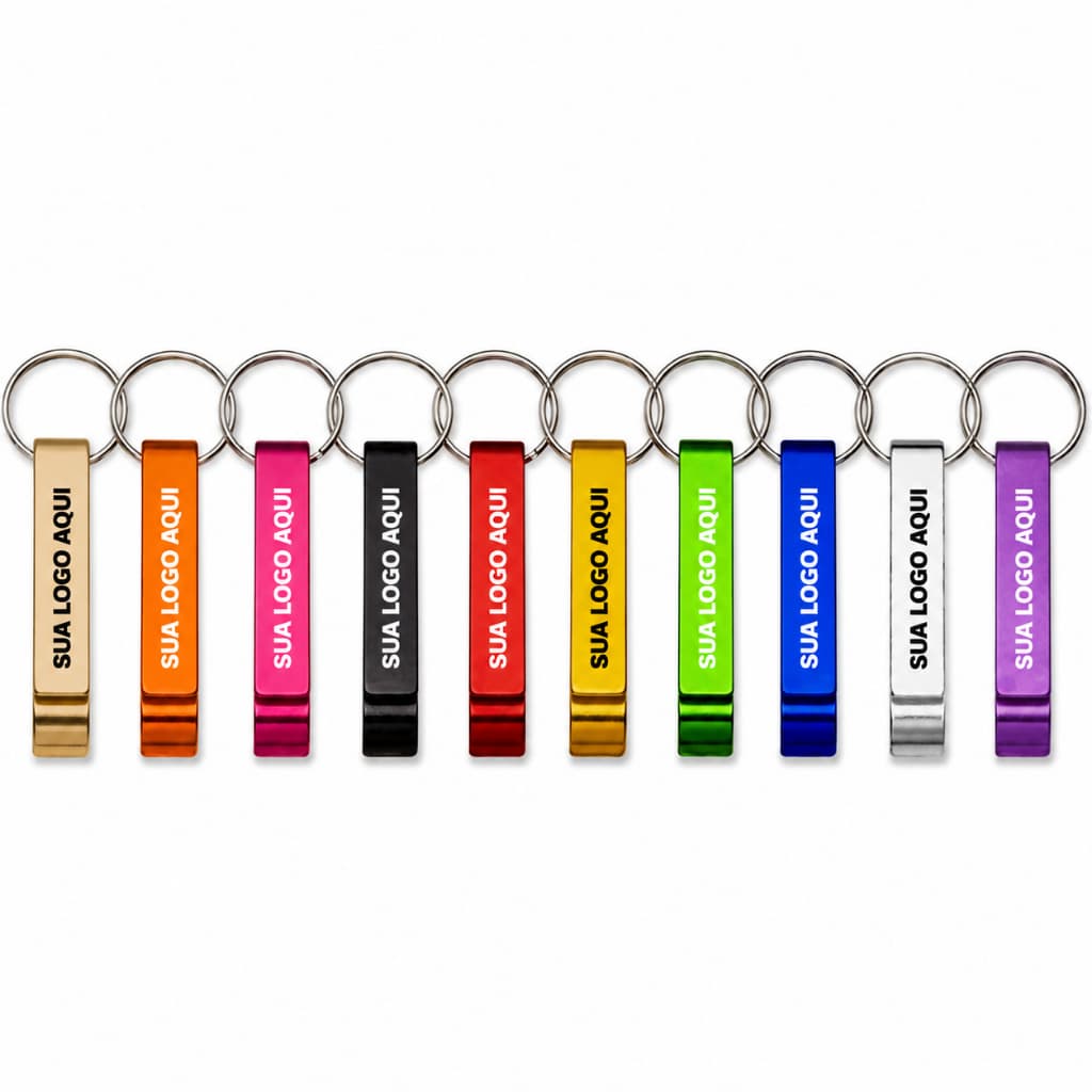 Kit Chaveiros Personalizados Nome Empresa Logo Logomarca Abridor De Garrafa E Latinha Pé De Galinha Em Alumínio