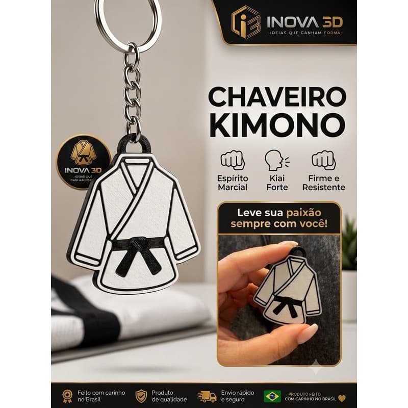 Chaveiro Kimono Judô e Jiu-Jitsu em Impressão 3D | Presente para Judoca e Lutador