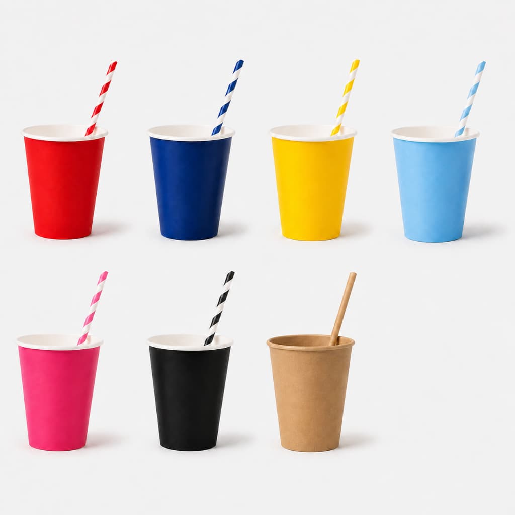 Kit Copo Canudo de Papel Biodegradável Decoração Festas Aniversário