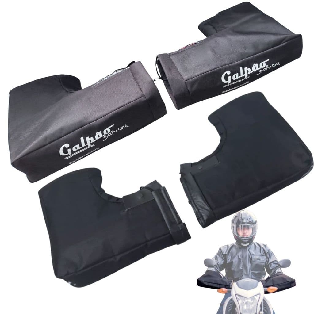Luva Fixa de Guidão Forro Térmico Universal Motos Galpão