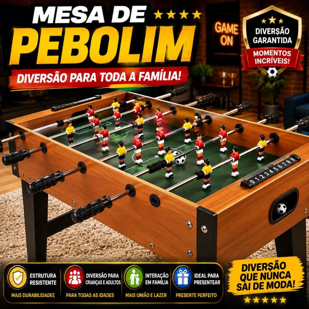 Mesa de Pebolim Totó | Portátil | Diversão para Crianças e Adultos | Presente Perfeito para Toda a Família