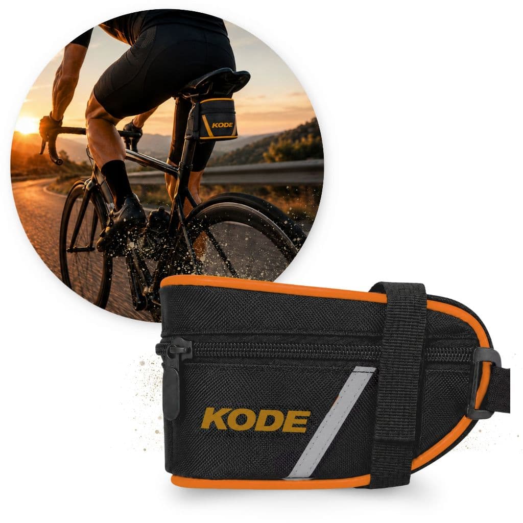 Bolsa De Selim Para Bike C/ Refletor Case Laranja Escuro Bicicleta