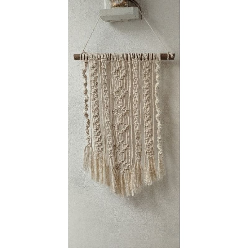 Painel Decorativo Macrame Geometrico Rustico Barbante