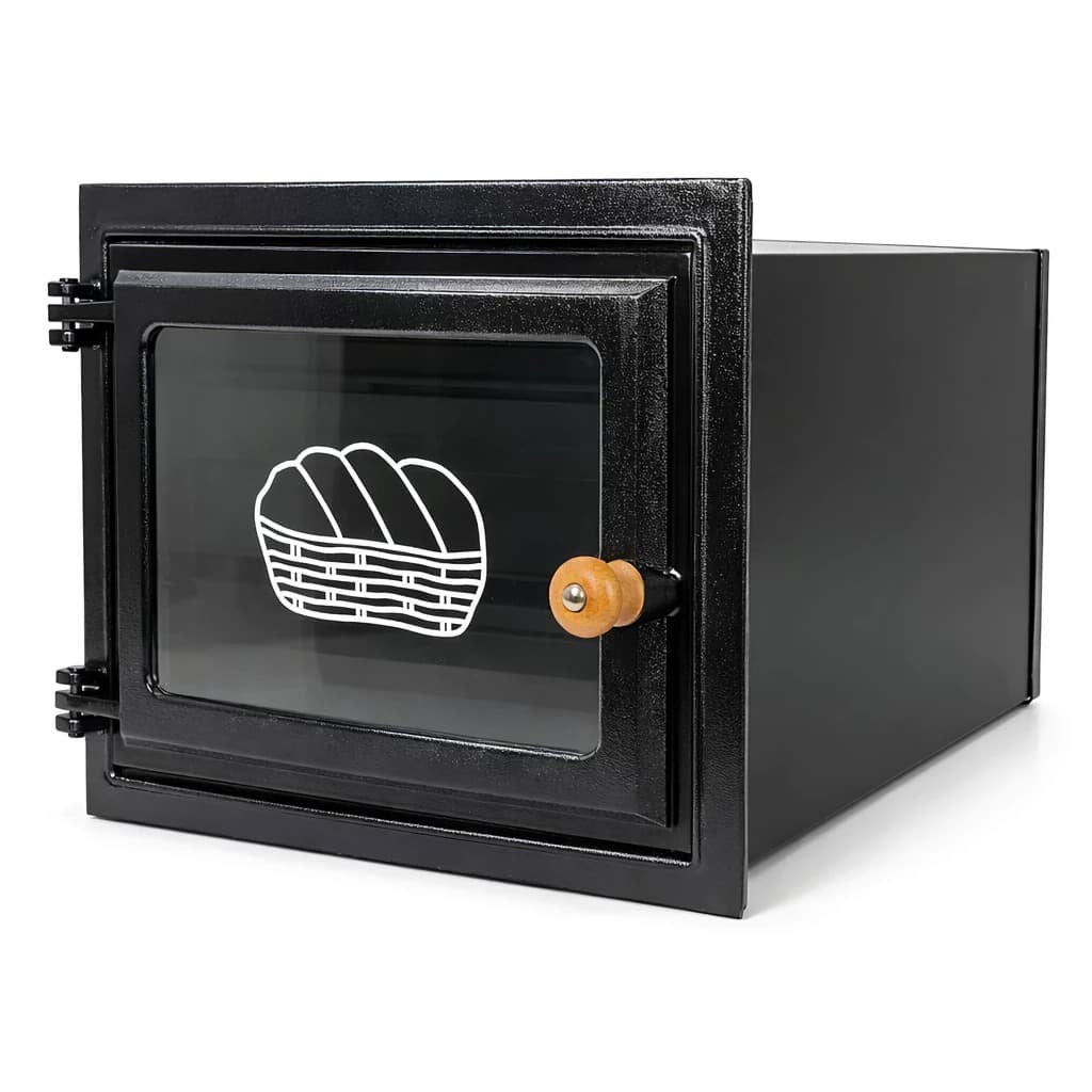 Forno Pequeno Fogão A Lenha Porta Ferro Fundido e Vidro Pão Bolos Caixote Aço
