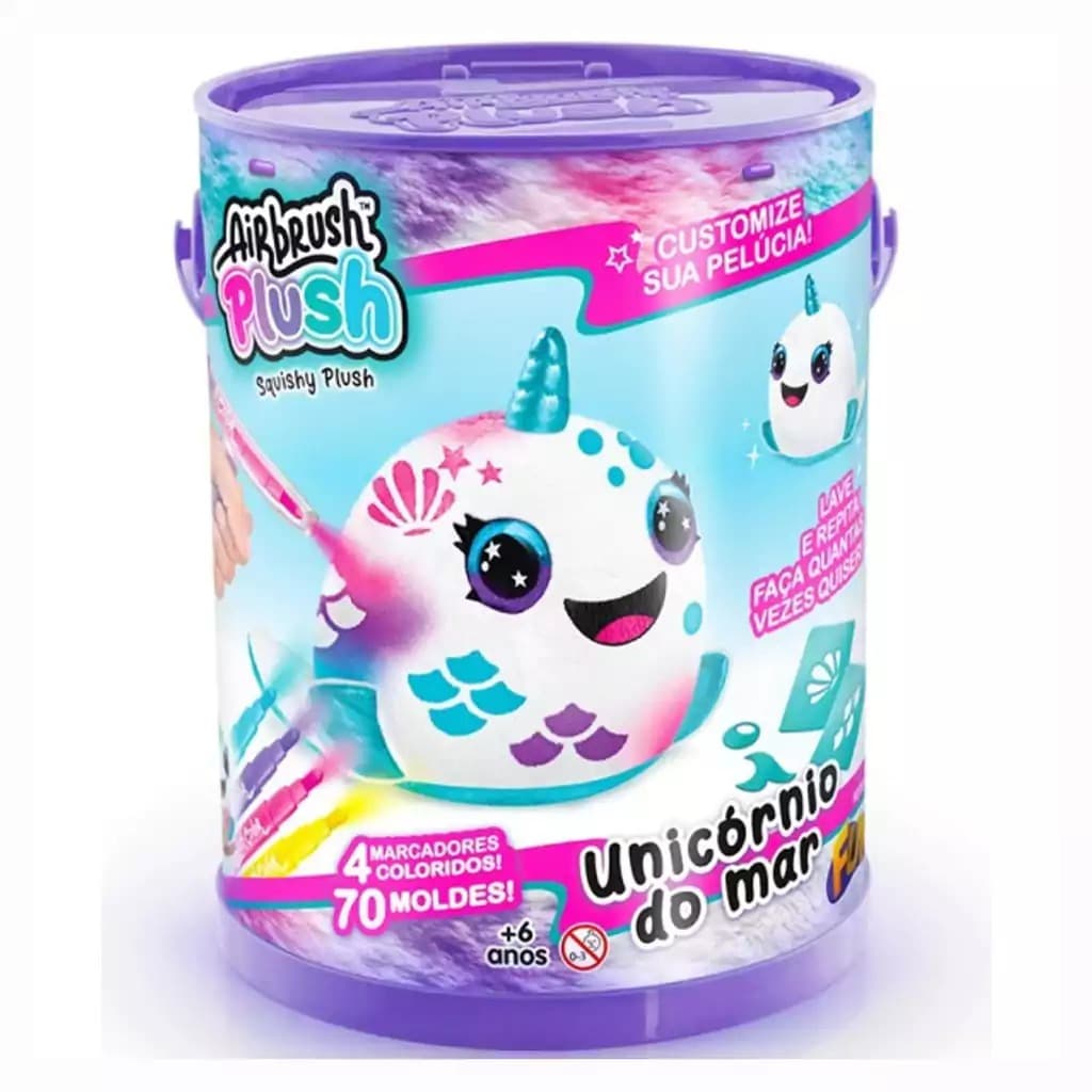 Air Brush Squishy Plush Unicórnio do Mar - Fun