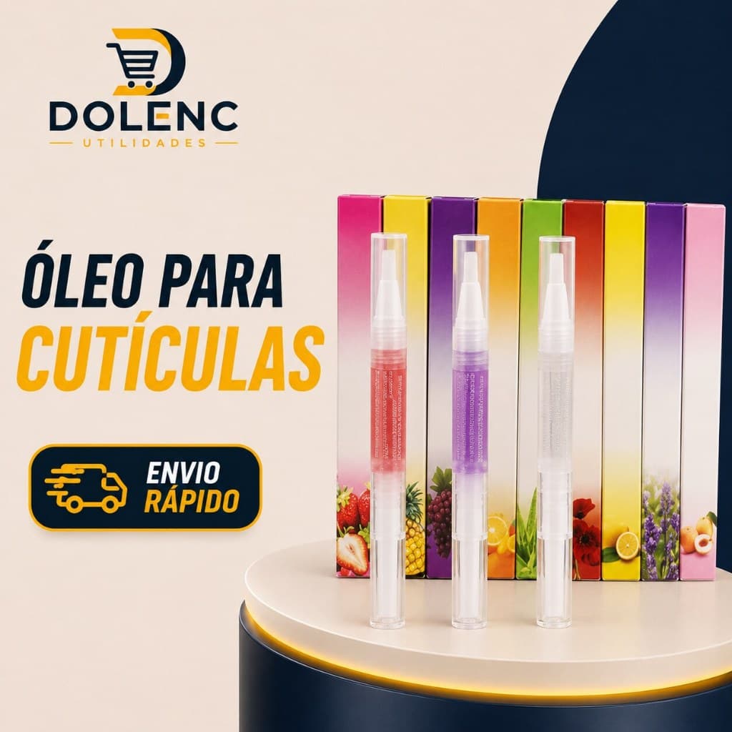 Caneta Óleo Hidratante para Cutículas e Unhas Aplicador Pincel Aromas Variados