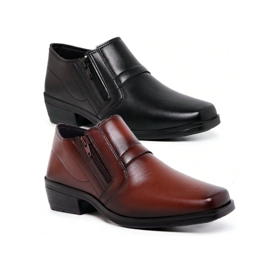 Kit 2 Pares de Bota Botinha Social Masculina Exclusiva Preta e Cafe