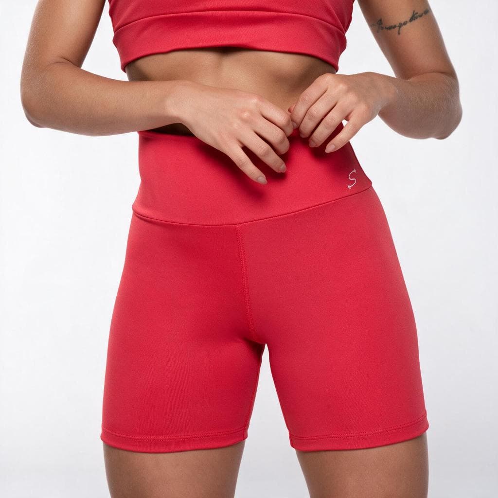 Short Fitness Academia Cós Alto Bermuda Coleção Flow Poliéster Treino Ginástica Não Transparente