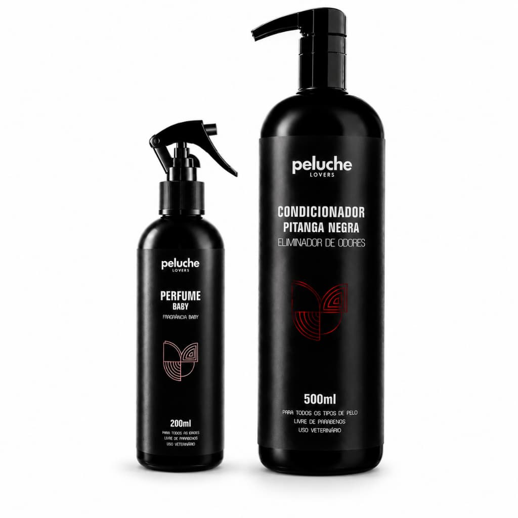 Condicionador para Cachorro Perfume Baby Peluche Kit Hidratação Pet Banho Cheiroso Maciez para Cães