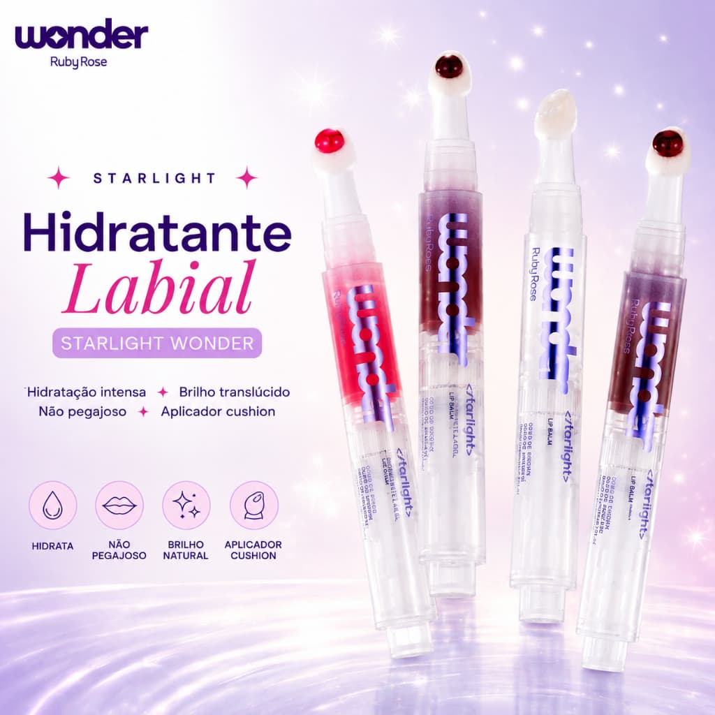 Hidratante Labial Starlight Wonder Ruby Rose Lip Balm Gloss Cushion Original