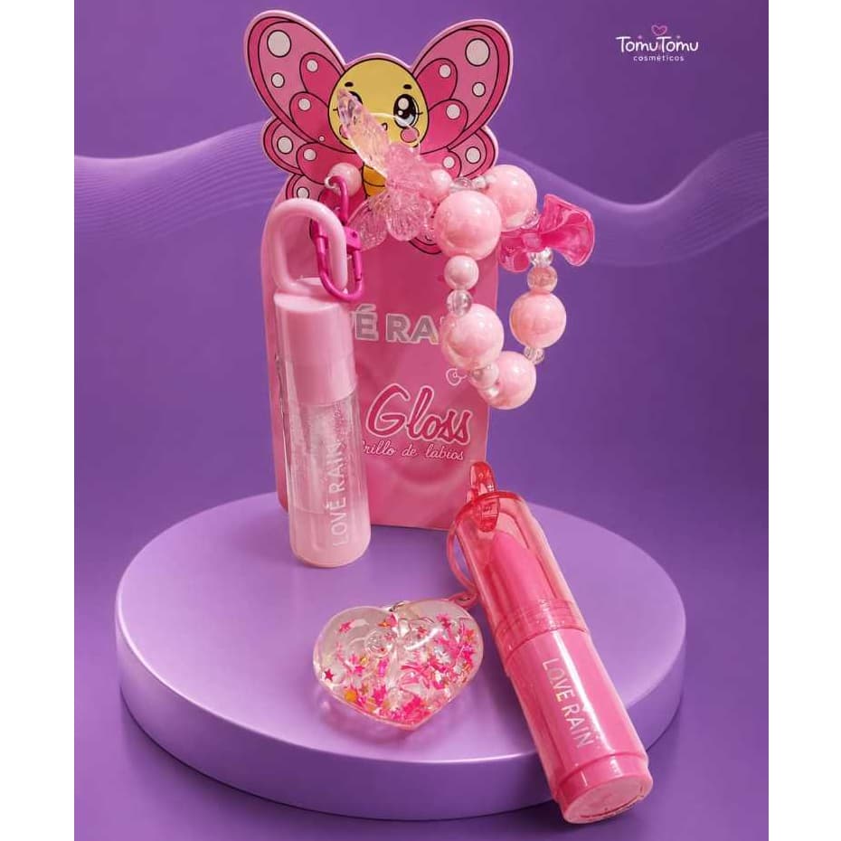 Lip Gloss Infantil Fofo Coração Ursinho Coelho Labranche Gloss Brilho Labial Presente