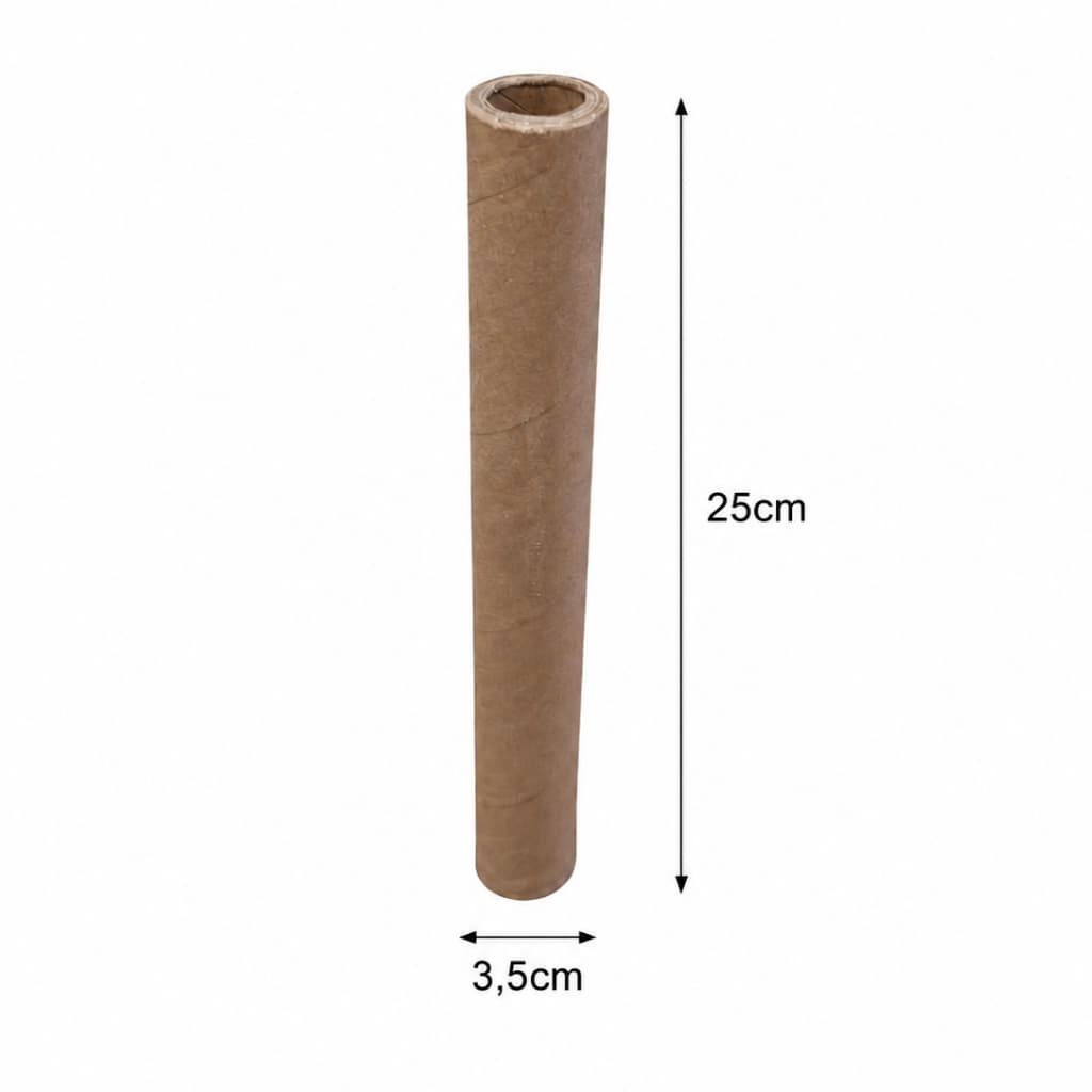 Kit Canudo Tubo Tubete de Pepelão Reforçado 25cm x 3,5cm - Espessura de 0,5 cm