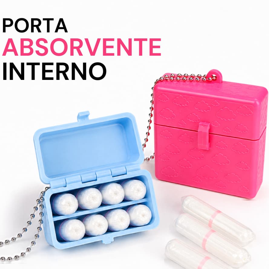 Case Necessaire Porta Absorvente Interno Multiuso Porta Treco Compacto Portátil Organizador Guarda Absorvente OB