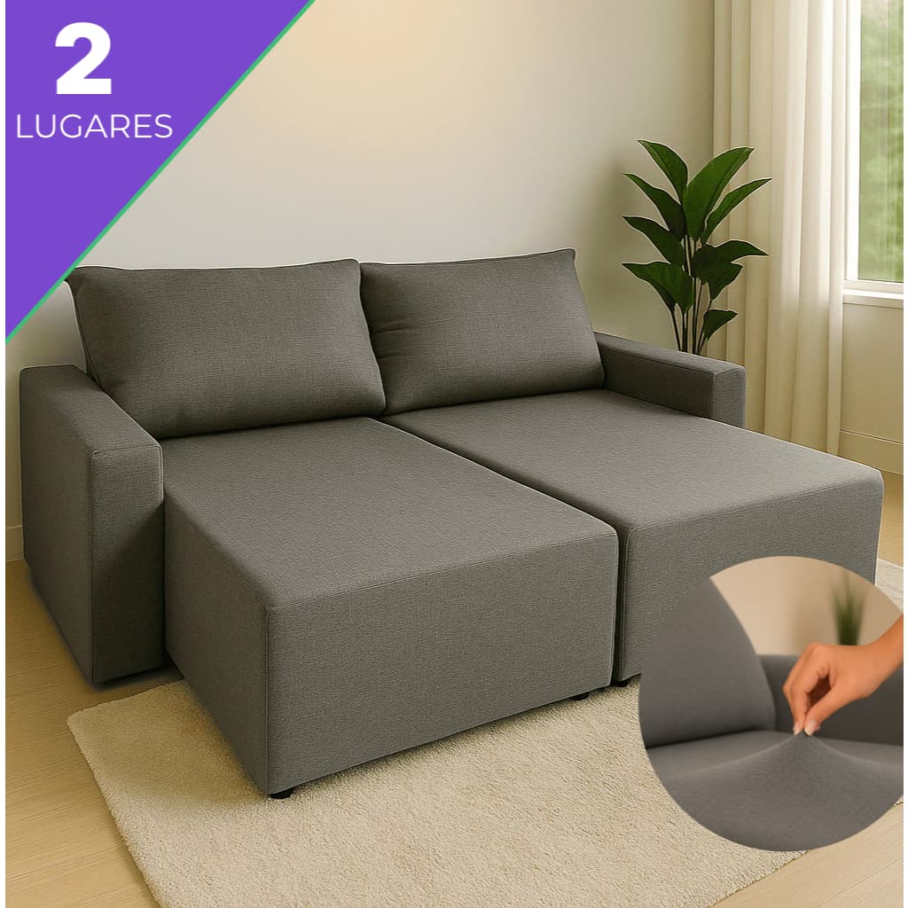 Capa para Sofá Retrátil Reclinável 2 Lugares 90 a 110cm Kit 2 Módulos com Braços Malha Elástica Sala