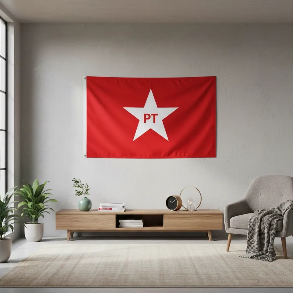 BANDEIRA VERMELHA ESTRELA PT 1,40X100 MICROFIBRA