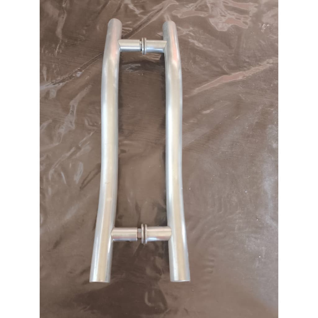 Puxador Porta Portão Madeira Vidro 41cm Inox Curvo Onda S - DESAPEGO