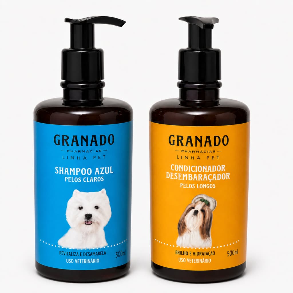 Kit Shampoo Pelos Claros + Condicionador Desembaraçador Pet