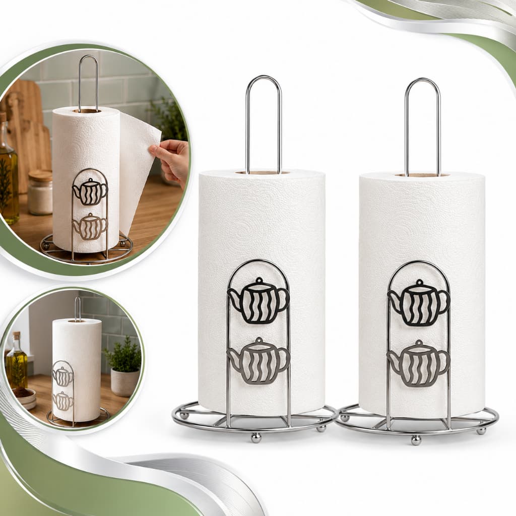 Porta Papel Toalha Vertical Bancada Mesa Aço Inox Suporte Rolo Cozinha Decorativo