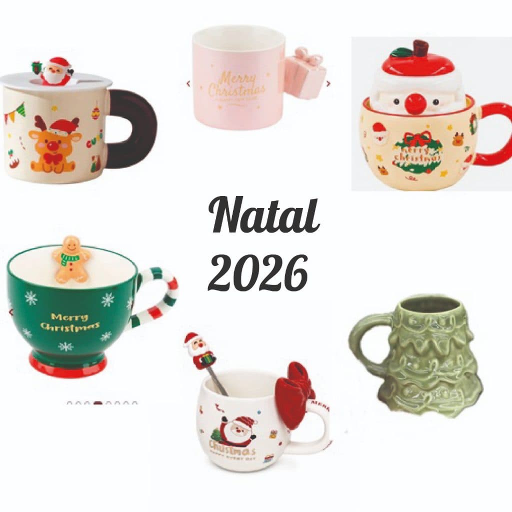 Caneca Natal Gingerbread Papai Noel Mesa Posta