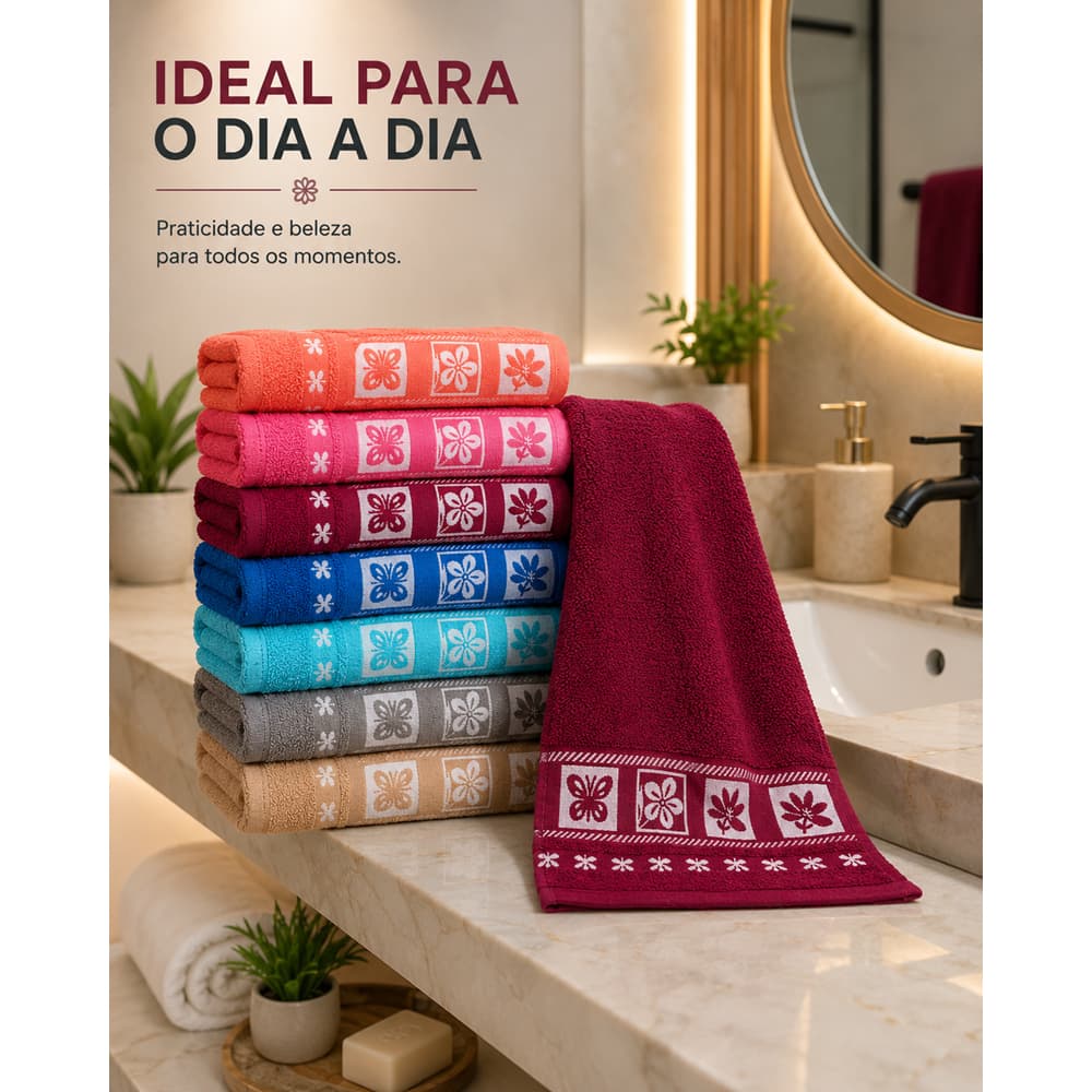 Toalha de Banho Difiore 70x140cm 300g Macia e Absorvente Estampada para Uso Diário
