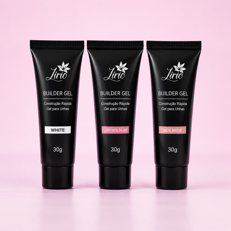 kit  1 Polygel 30gr p/ Unhas Lirio p/ Molde Hipoalergênico 30gr