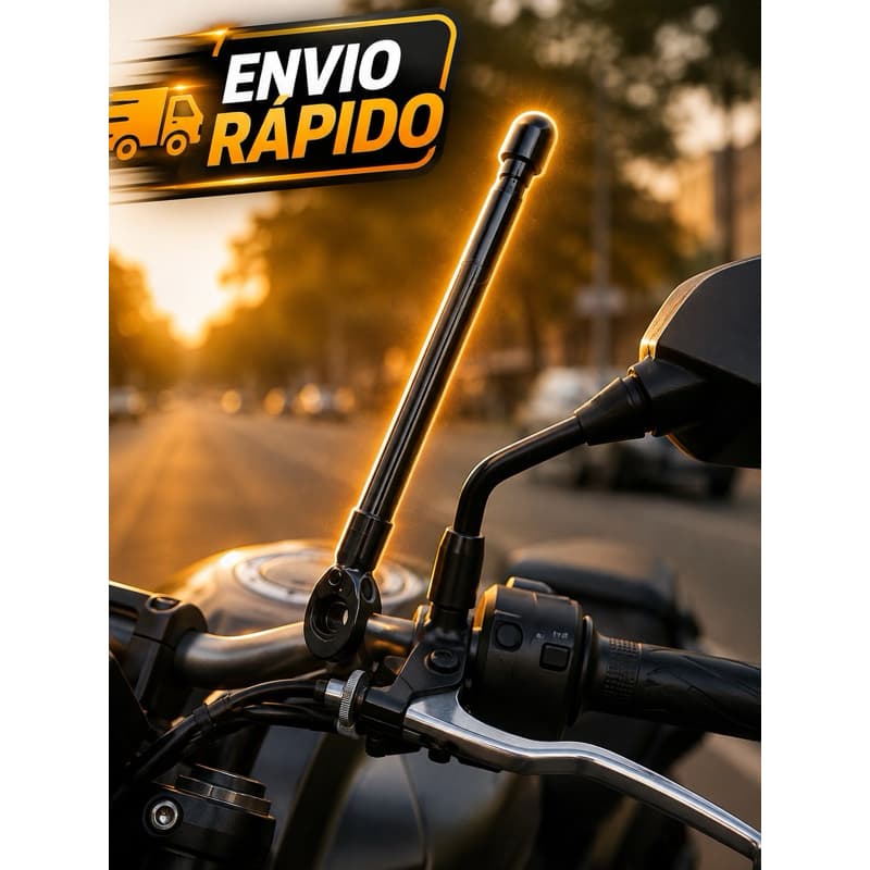 Antena Para Moto Corta Pipa Anti Cerol Retrátil Aço Inox