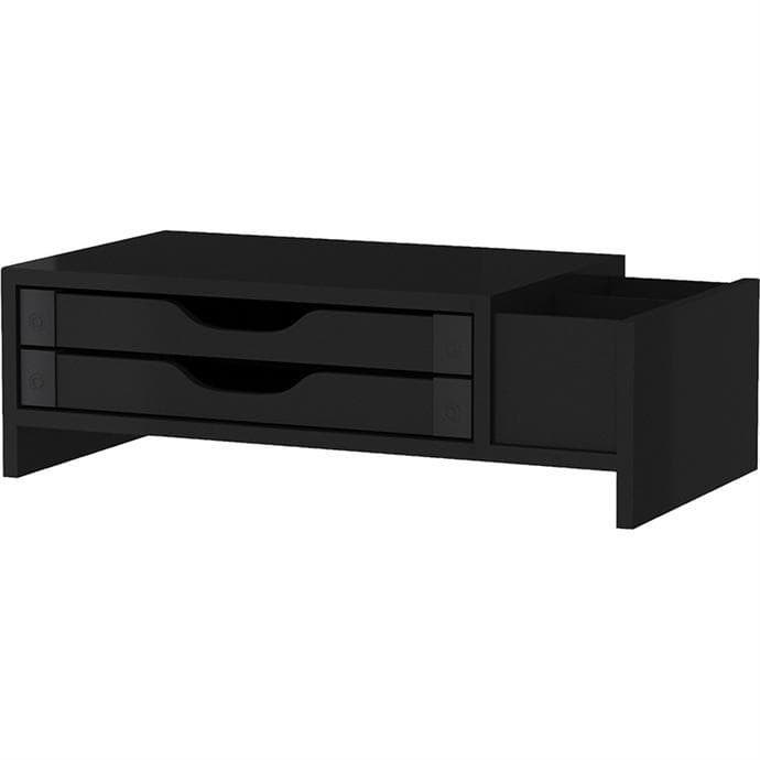 Suporte para Monitor 2 Gavetas MDF Black - Souza