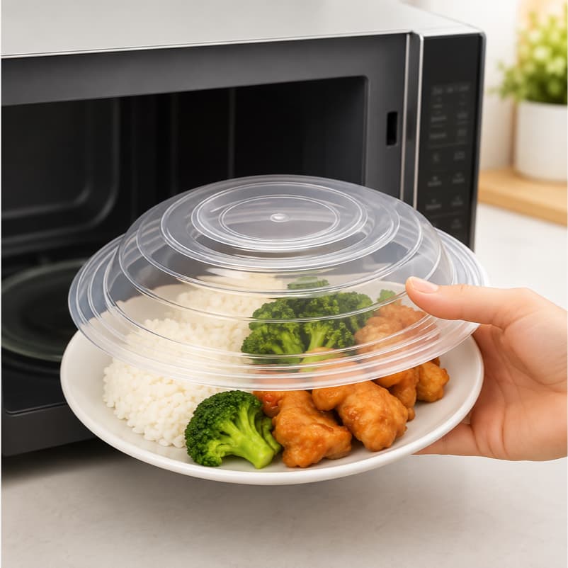 Tampa de Micro Ondas Protetora de Alimentos De Plástico 25,7CM