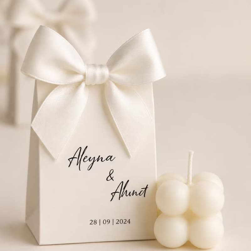 vela aromatica bubble, lembrancinha de casamento bubble com caixa e laço, lembrança de casamento personalizado