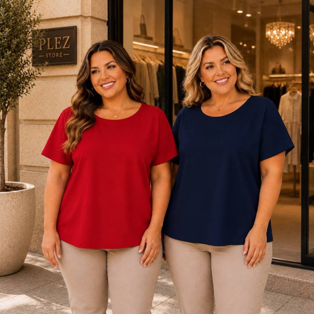 2 blusas plus size feminina G1 G2 G3 G4 G5 G6  básica blusa vermelha feminina soltinhas modinha feminina
