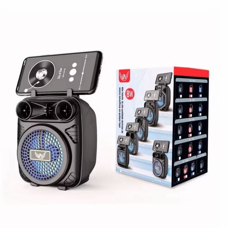 Caixa de Som Portátil Altomex 8W Bluetooth USB Rádio FM Cartão Micro SD