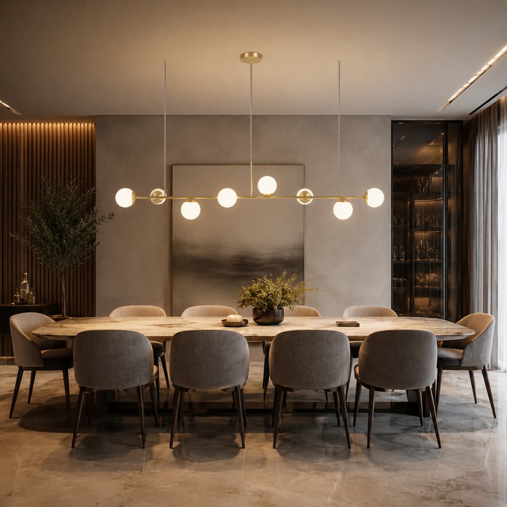 Lustre Pendente Barem com 8 Globos 1,2m de cabo - Moderno