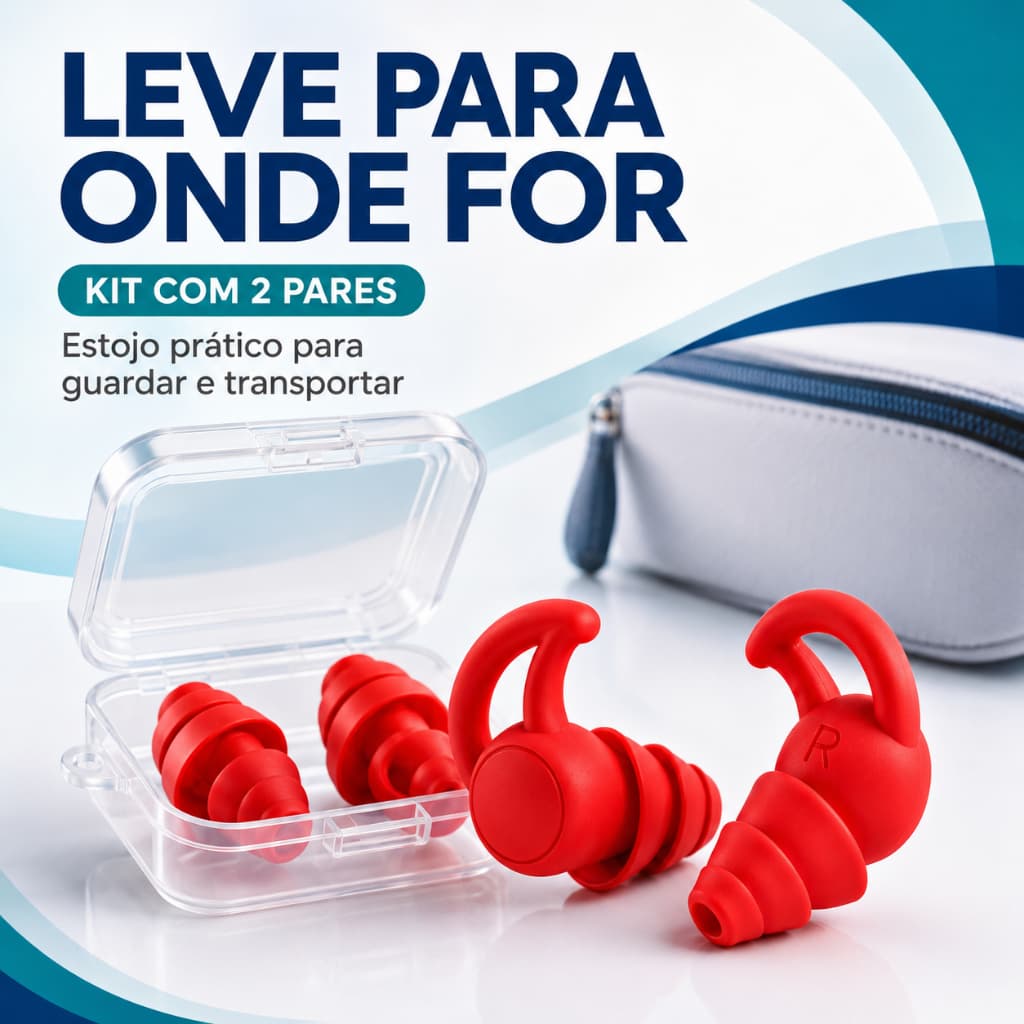 Protetor Auricular Antirruído 3 Camadas Tampão Plug de Ouvido para Dormir Natação Estudo Trabalho e Autismo