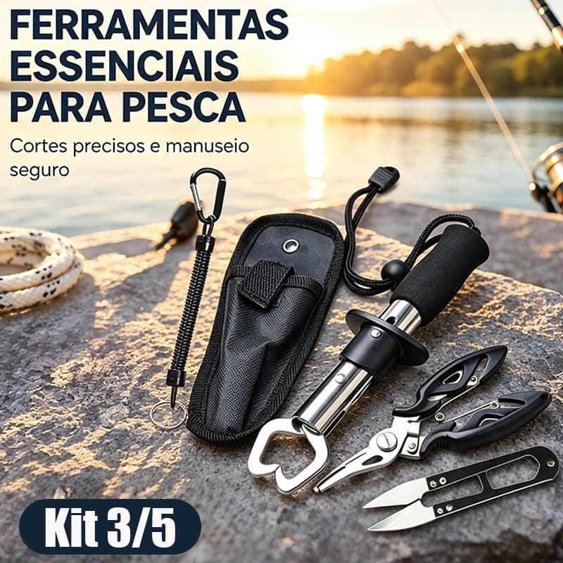 Kit 3/5 Peças Ferramentas De Pesca Alicate Multifuncional Pegador De Peixe Para Lábios De Peixe