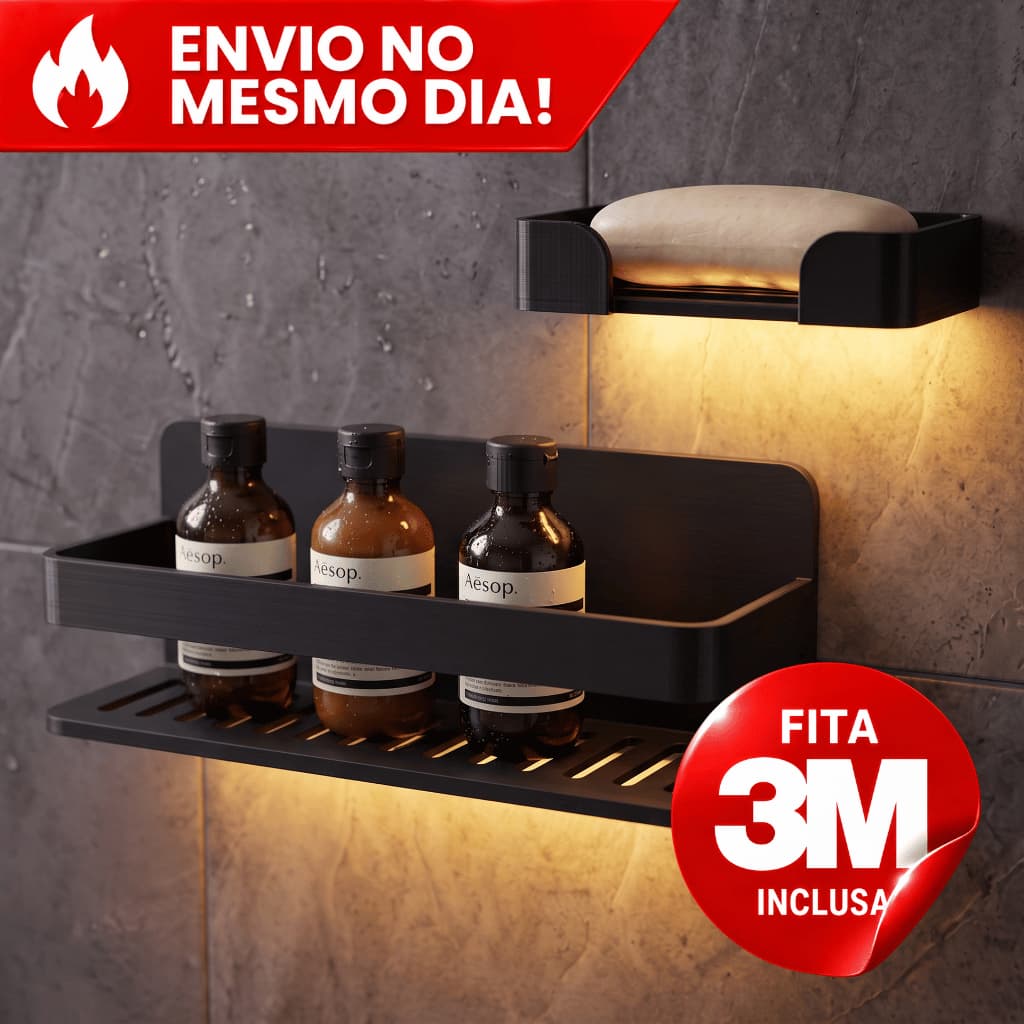 Suporte De Shampoo Organizador Alta qualidade Prateleiras De Banheiro Sem Furo Premium