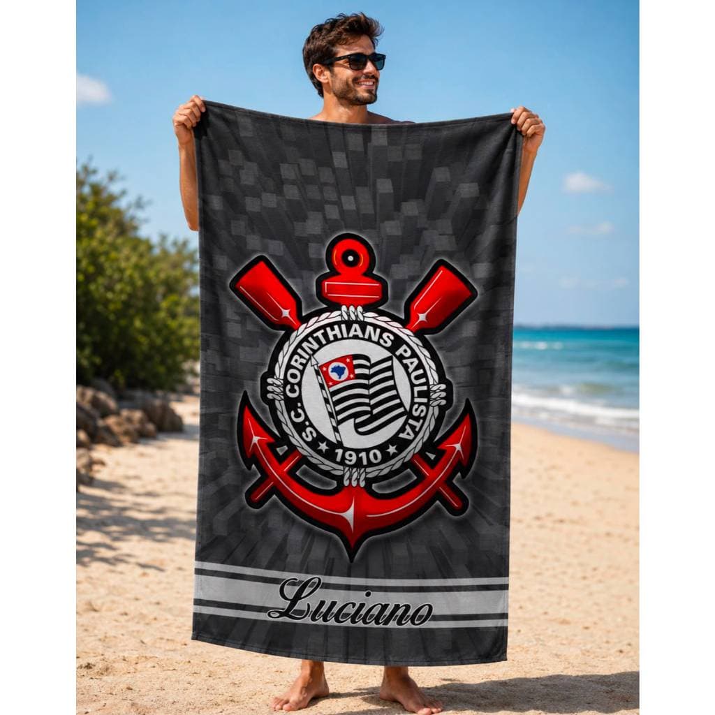 Toalha De Praia Time Personalizada Com Nome